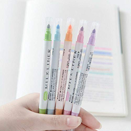 BE-TOOL - Rotuladores fluorescentes de doble cabezal para iluminación, juego de rotuladores de colores pastel arcoíris para estudiantes, oficinas, aulas, colores surtidos (12 colores)