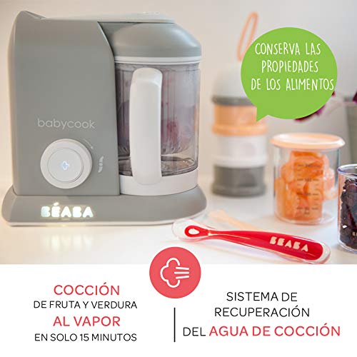 Béaba Babycook Solo Robot de cocina infantil 4 en 1, Tritura, cocina y cuece al vapor, Cocción al vapor rápida, Comida casera y deliciosa para bebés y niños, Comida variada para tu bebé