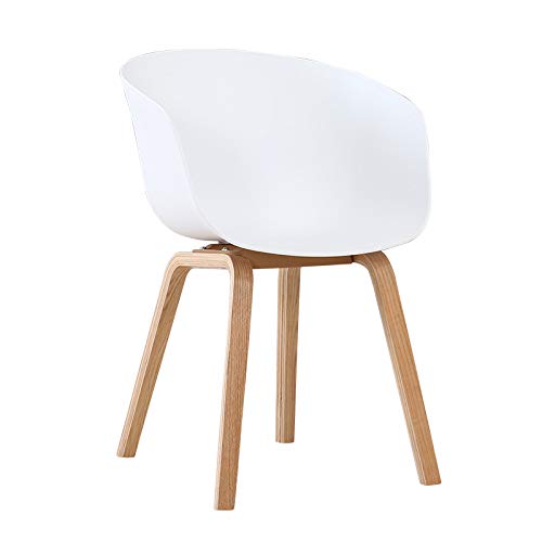 Beat Vintage-21 blanca Silla patas madera y asiento blanco con cojín estilo nórdico para comedor, cocina , balcón , terraza interior,habitación juvenil, dormitorio, hostelería. 1 unidad