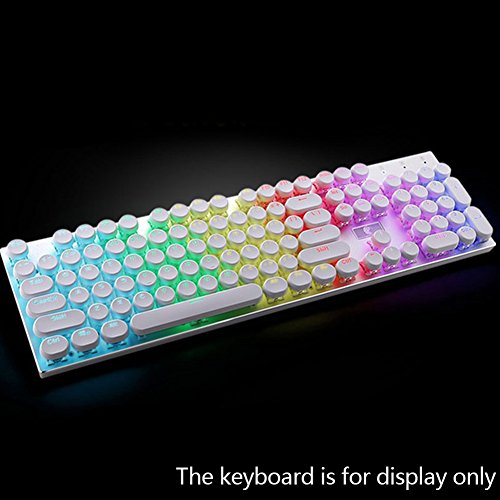 Beautyrain 104 Unids ABS Tapas Redondas Redondas Contraluz para Cruz Teclado Mecánico Eje (Blanco)