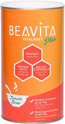 BEAVITA Vitalkost Plus - Sopa de tomate para adelgazar fácilmente – 500g (10 porciones) – Sopa sustitutiva con solo 205 calorías – Ideal para perder peso - Con vitaminas, nutrientes y proteína