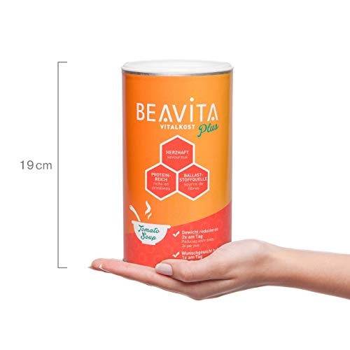 BEAVITA Vitalkost Plus - Sopa de tomate para adelgazar fácilmente – 500g (10 porciones) – Sopa sustitutiva con solo 205 calorías – Ideal para perder peso - Con vitaminas, nutrientes y proteína