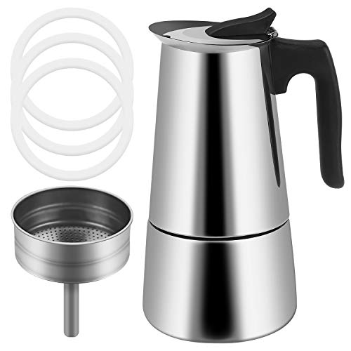 Becoyou Cafetera Italiana,9 Tazas(450ml) Cafetera Italiana Induccion,Cafetera espressos en Acero Inoxidable,Conveniente para la Cocina de inducción,Cafetera Moka,Uso Doméstico y en la Oficina