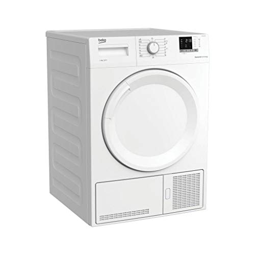 BEKO DHS 8412 PA0 - Secadora (Independiente, Carga frontal, Bomba de calor, Blanco, Botones, Giratorio, 102 L)