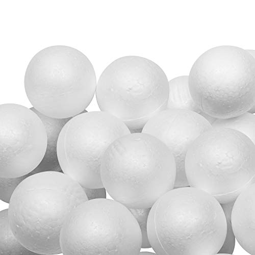 BELLE VOUS Bolas Poliestireno Blanco (24 Piezas) - Bola de Corcho 8cm de Diámetro - Redonda y Suave para Artes, Esfera, Adorno, Proyecto Escolar, Bricolaje Colgar Adornos, Decoración Fiesta