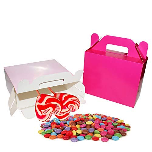 BELLE VOUS Cajas para Dulces (Pack 24) - 11 x 14 x 6cm Seis Pequeño Cajas de Cumpleaños Colores llanura - Cajas Galletas - Cajas Regalo Personalizadas para Baby Shower, Fiestas Niños, Manualidades