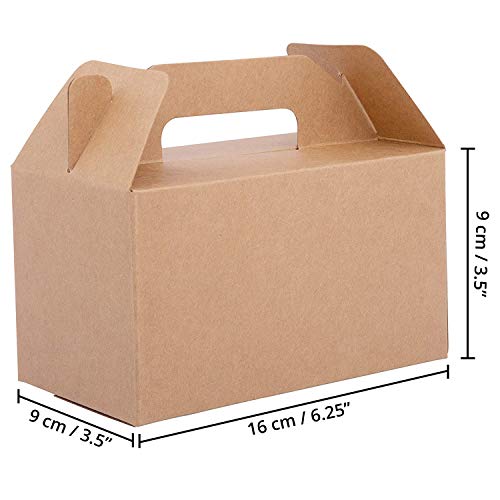 Belle Vous Cajas Regalo Papel Kraft (Pack de 24) - 16x9x9cm Caja de Presentacion con Tapa - Comida Paquete Caja para Magdalenas, Chocolates, Cumpleaños, Boda, Favores de Fiesta, Baby Shower