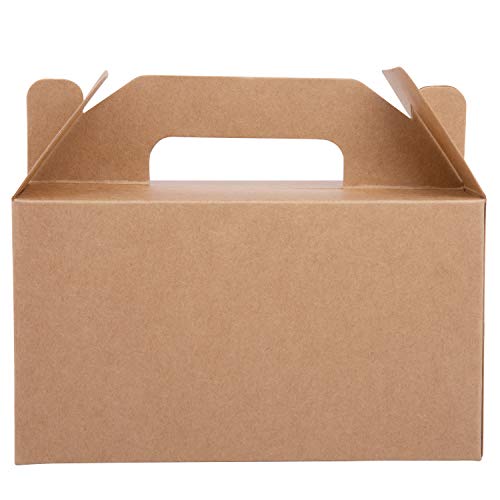 Belle Vous Cajas Regalo Papel Kraft (Pack de 24) - 16x9x9cm Caja de Presentacion con Tapa - Comida Paquete Caja para Magdalenas, Chocolates, Cumpleaños, Boda, Favores de Fiesta, Baby Shower