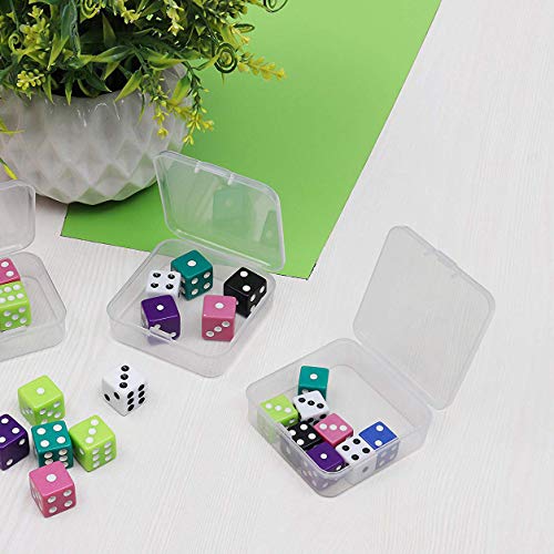 BELLE VOUS Mini Cajas Plastico (Pack de 24) - (5,3x5,3x2cm) Transparente Cuadrado Almacenamiento de Plástico Caja con Tapa para Diminuto Abalorios, Joyas Hallazgos, Pastillas, Pequeñas Artículos