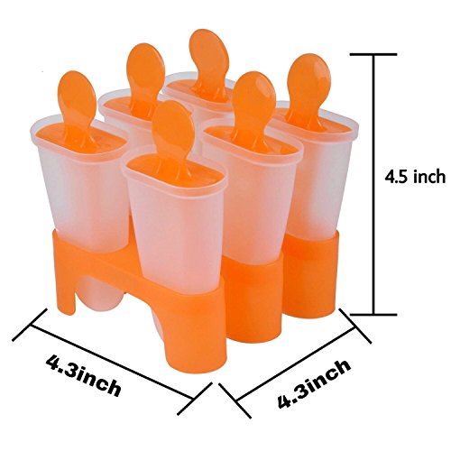 Bemomo Ice Lolly - Moldes reutilizables para hacer helados y polos, los niños prefieren Pop Molds Ice Lolly Makers como base | maravilloso regalo en verde o naranja (color al azar en entrega)