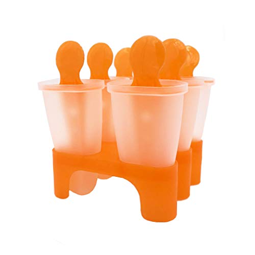 Bemomo Ice Lolly - Moldes reutilizables para hacer helados y polos, los niños prefieren Pop Molds Ice Lolly Makers como base | maravilloso regalo en verde o naranja (color al azar en entrega)