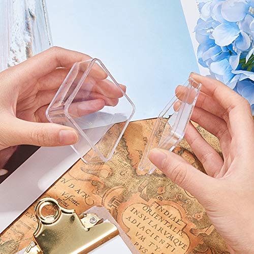 BENECREAT 10 Pack Cajita de Almacenamiento Contenedores de Plástico de Alta Transparencia 6x6x3cm para Artículos de Belleza, Cuentas Pequeñas, Hallazgos de Joyería y Otros Artículos Pequeños