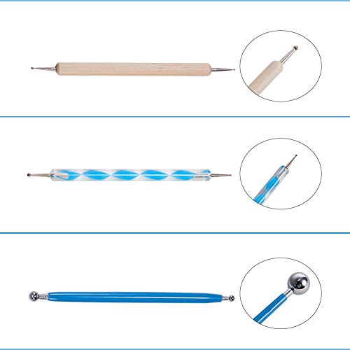 BENECREAT 15 PCS Juego de Herramientas de Arcilla Incluye 3 Tipos de Bolígrafos de Modelar para Cerámica Pasteles de Fondant y Uñas