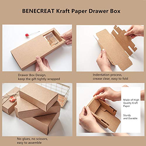 BENECREAT 20 Pack Caja de Cartón Kraft Cajas de Regalo para Fiesta Superior Envase de Joyería - Marrón 11.2x8.2x4.2cm