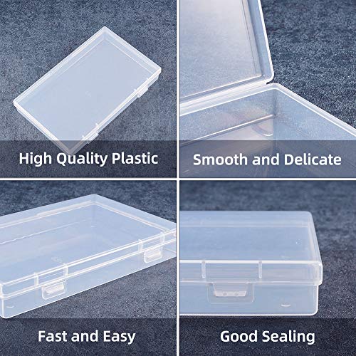 BENECREAT 8 Pack Caja Cuadrada de Plástico Transparente con Tapa de Bisagras 5x5x1.5cm Contenedor de Abalorios de Plástico para Artículos, Pastillas, Hierbas, Cuentas Pequeñas