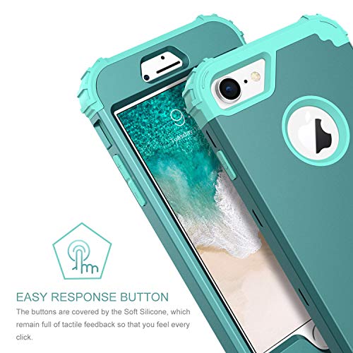 BENTOBEN - Carcasa rígida para iPhone 8 y iPhone 7, Compatible con Apple iPhone 8 Apple iPhone 7 (Fabricado en Silicona. Policarbonato), Color Azul