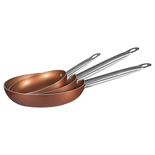 BERGNER Q2410 - Set 3 sartenes 20,24,28 aluminio prensado Professional Chef Copper plus