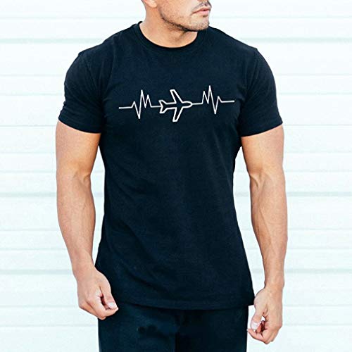 Berimaterry Camiseta de Manga Corta de Verano para Hombre Camiseta con Estampado de Letras Camiseta de Fitness Manga Corta con Cuello Redondo O-Cuello para Hombre T-Shirt Tops Camisas Originales