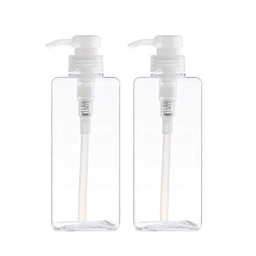 BESTOMZ Dispensador de Loción de Plástico Recargable Vacías con Bomba para Jabón Líquido Champú para Hogar Baño Cocina Hotel 280ml 2 Piezas (Transparente)