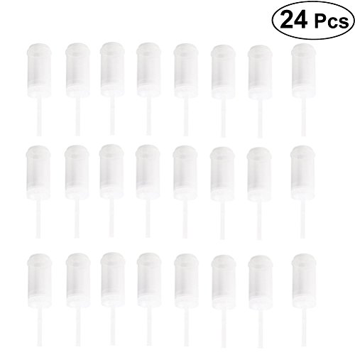 BESTONZON 24PCS Round Push-up Cake Pop Shooter Rainbow Cake Push Pops Envases de plástico con tapas