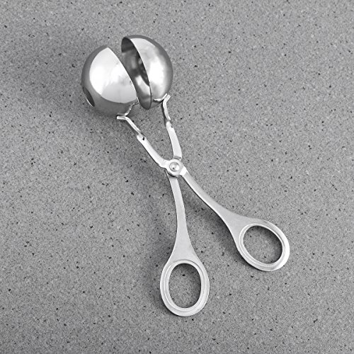 BESTONZON 2pcs Albóndiga Cucharada, Acero Inoxidable, Ballers Antiadherentes para Carne, Meatball Maker Pinzas para Hielo, Conveniente (Tamaño Pequeño y Grande)