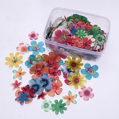 BESTONZON - 360 piezas comestibles de flores para tartas de boda, fiesta de cumpleaños, decoración de alimentos (0,6 mm de grosor)