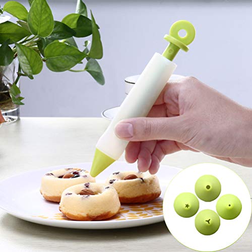 BESTONZON Pluma de escritura de alimentos de silicona para pastel de chocolate crema taza galleta glaseado Piping pasteles (verde)