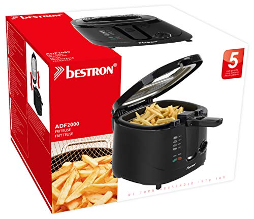 Bestron ADF2000 Freidora, Para 700 g de alimentos, 1800 W, 2.5 litros, Metal, Negro