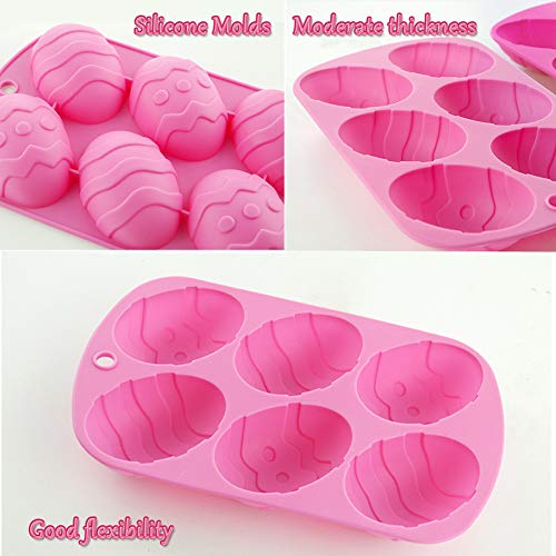 BESTZY 2PCS Molde de silicona con forma de huevo de Pascua para tartas Moldes del Pastel del silicón de jabón de cake de Chocolate