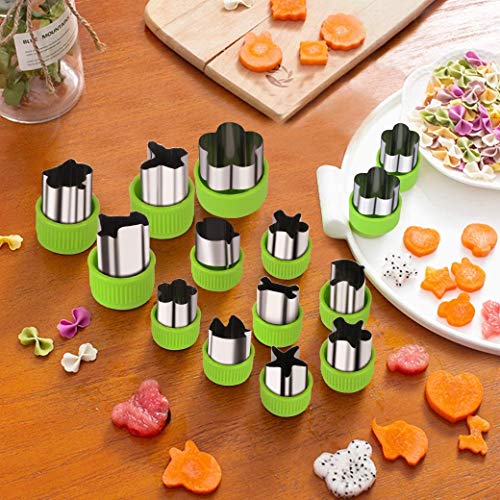 BESTZY Cortadores de Galletas Cortadores de Vegetales, Juego de moldes para cortar frutas y verduras, para Galletas Fideos Pasta de Azúcar Herramientas Decorativas 12 Piezas