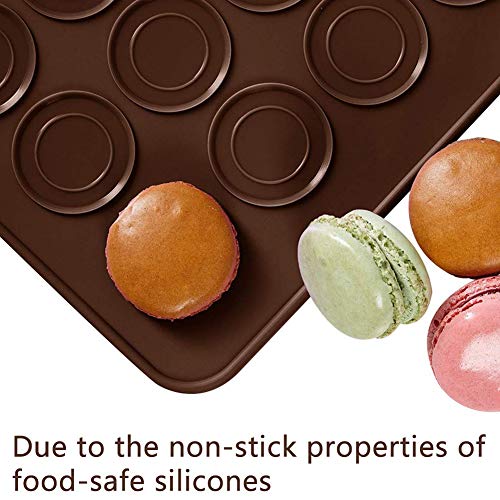 BESTZY Estera para Hornear Macaron 30 Moldes Macarons Mat para Hornear Hoja de Molde Antiadherente Cocina Profesional para Cocinar con Silicona Estera para Hornear 2 Pieza