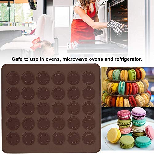 BESTZY Estera para Hornear Macaron 30 Moldes Macarons Mat para Hornear Hoja de Molde Antiadherente Cocina Profesional para Cocinar con Silicona Estera para Hornear 2 Pieza