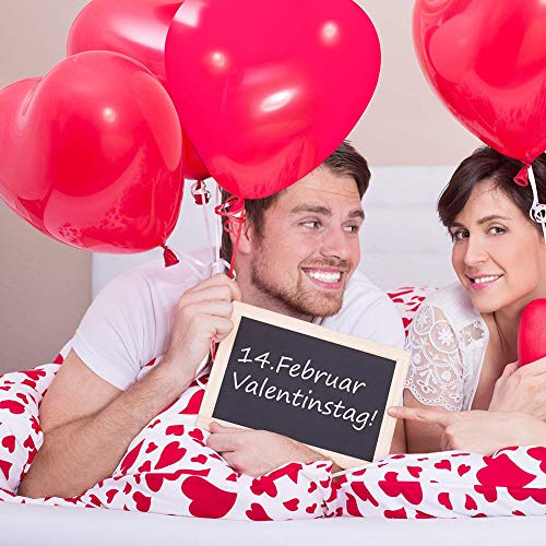 BESTZY Globos de corazón, 100 Piezas Globos de corazón Premium Rojo, Globo de corazón de látex, Globos de corazón de 12 Pulgadas para Compromiso de Boda Día de San Valentín