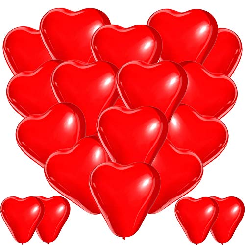 BESTZY Globos de corazón, 100 Piezas Globos de corazón Premium Rojo, Globo de corazón de látex, Globos de corazón de 12 Pulgadas para Compromiso de Boda Día de San Valentín