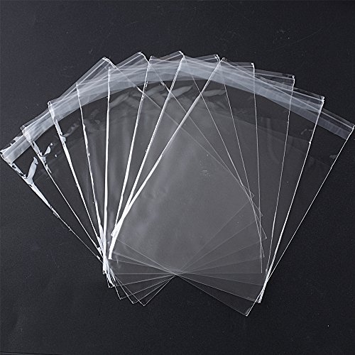 BETESSIN 200pcs Bolsas de Celofán (9 * 12cm) Transparente Plastico OPP Autoadhesivas para Caramelos Bombones Chuches Piruletas Chocolates Galletas Regalos (9 * 12cm, 200pcs)