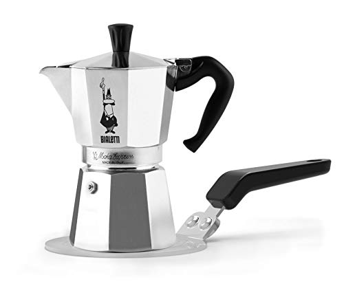 Bialetti DCDESIGN08 Difusores de calor, adaptador para el utilizo de cafeteras y baterías de cocina sobre placas de inducción, Metal, Negro