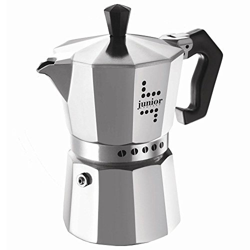 Bialetti Junior Cafetera, Aluminio, Plata, 3 Tazas