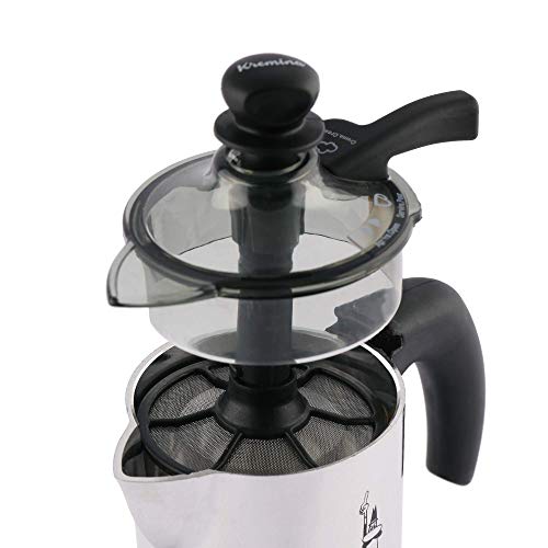 Bialetti - Kremina - Cafetera expreso, para 3 Tazas, Aluminio, Color Plateado y Negro, 30 x 20 x 15 cm