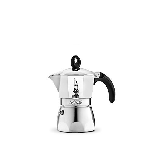 Bialetti Moka Dama Cafetera Italiana Espresso, 2 Tazas, Aluminio, Plateado