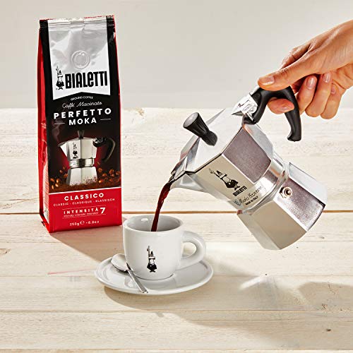 Bialetti Moka Express Cafetera Italiana Espresso, 2 Tazas, Aluminio, Plateado