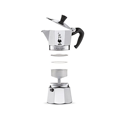 Bialetti Moka Express Cafetera Italiana Espresso, 2 Tazas, Aluminio, Plateado