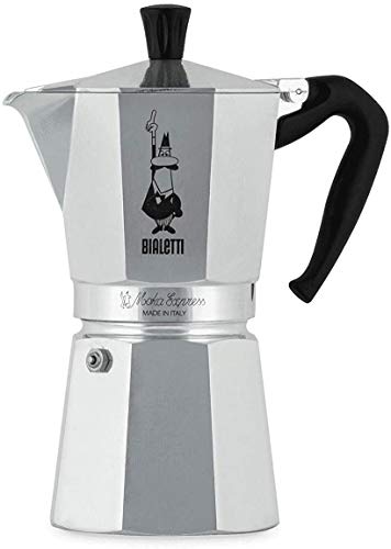 Bialetti Moka Express Cafetera Italiana Espresso, 9 Tazas, Aluminio, Plateado