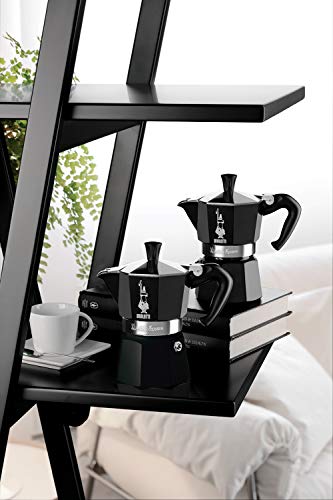 Bialetti Moka Express Cafetera Italiana Espresso, Aluminio, Negro, 3 Tazas