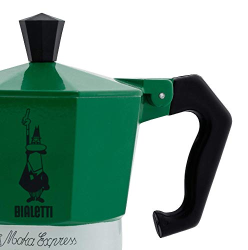 Bialetti - Moka Express colección Italia (Tricolor), cafetera de 3 Tazas, Aluminio