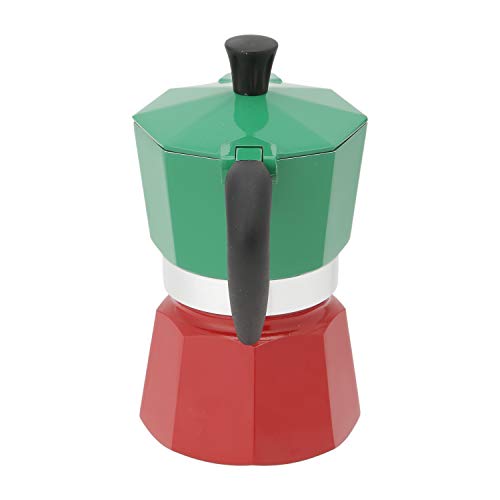 Bialetti - Moka Express colección Italia (Tricolor), cafetera de 3 Tazas, Aluminio