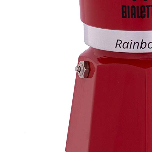 Bialetti Rainbow, Cafetera Italiana Espresso, Aluminio, 6 Tazas, Naranja