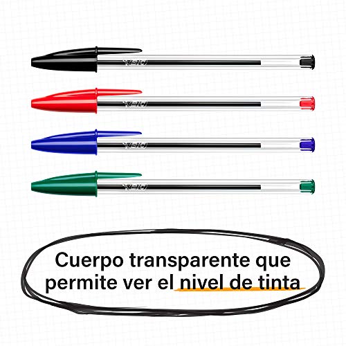 BIC Cristal Original bolígrafos punta media (1,0 mm) – colores Surtidos, Blíster de 8+2 unidades