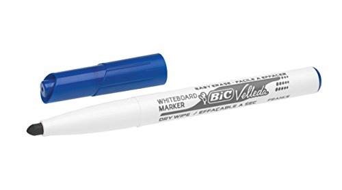 BIC Velleda 1741 Marcadores de Pizarra punta media - Azul, Caja de 12 unidades