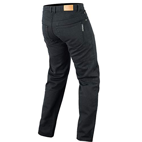 Bikers Gear Australia Motocicleta negro DuPontTM Kevlar jeans corte clásico con fibra de aramida extraíble mortajadora Negro negro Talla:34L