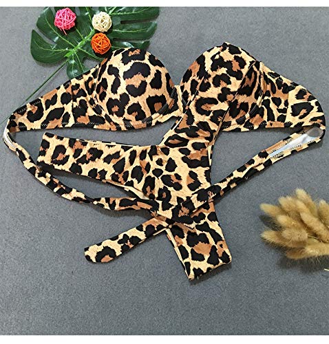 Bikini Bikini Traje De Baño Leopard Bikini Brasileño Conjunto Mujeres Traje De Baño Push Up Traje De Baño Mujer Verano Ropa De Playa Biquini Al por Mayor S Leopard